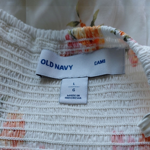 Old Navy Floral Midi Dress - Cream and Orange - Picture 5 of 6